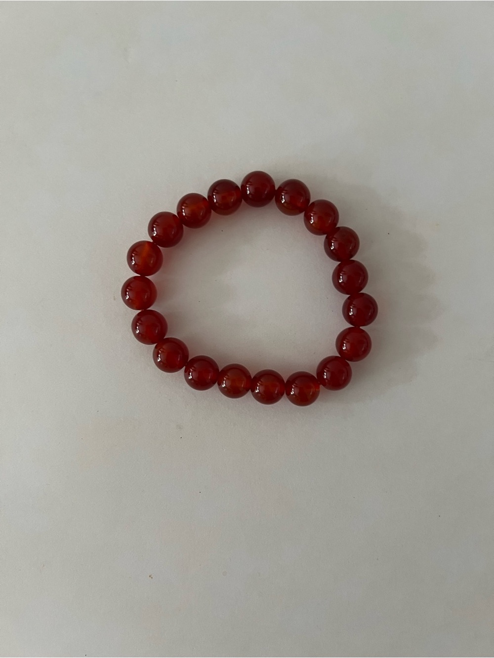 Women's Carnelian Red Beaded Stretch Bracelet